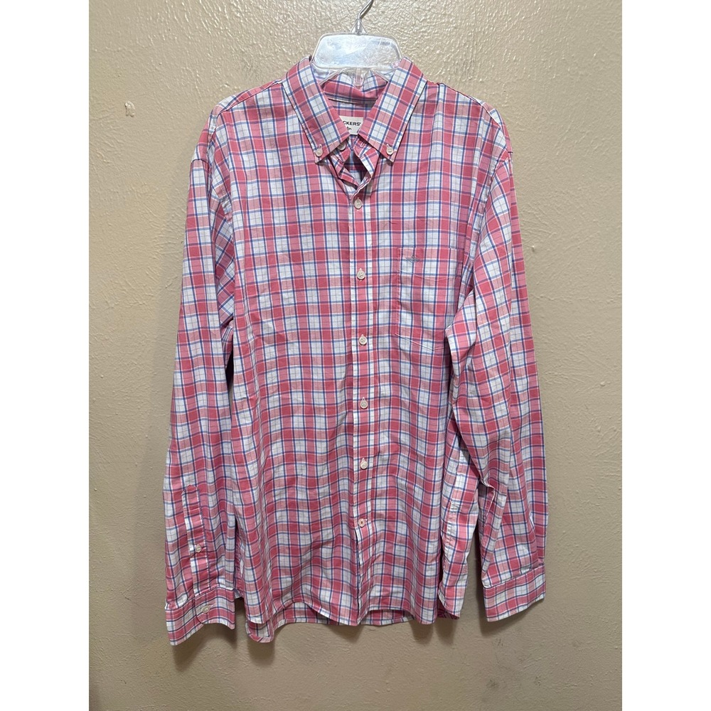 Dockers Mens Medium‎ Plaid Button Down Long Sleeve Shirt Cotton Blend